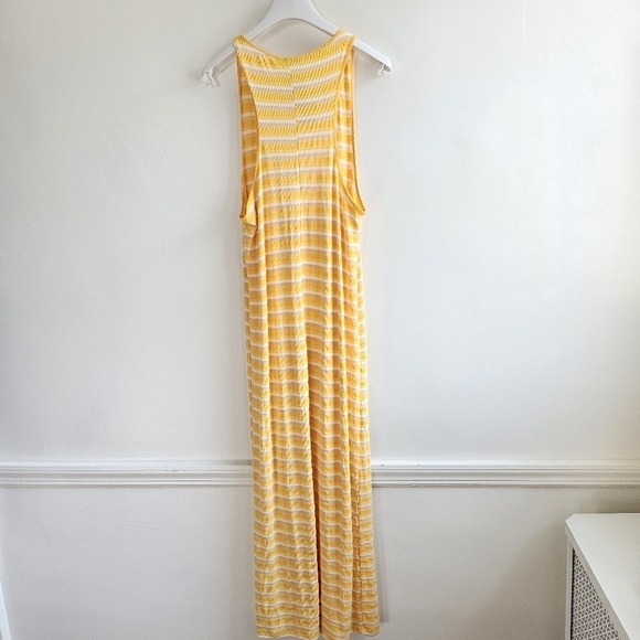 New Zara Striped Yellow Sleeveless Racerback Tank Maxi Dress NWT - Picture 12 of 13